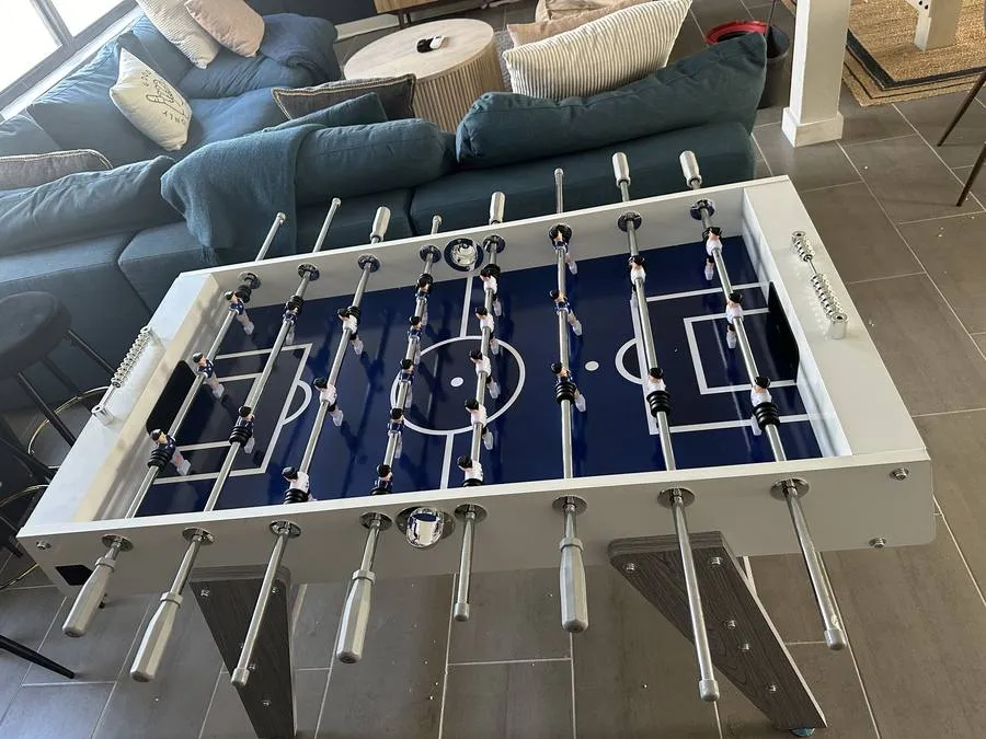 Foosball table fully assembled