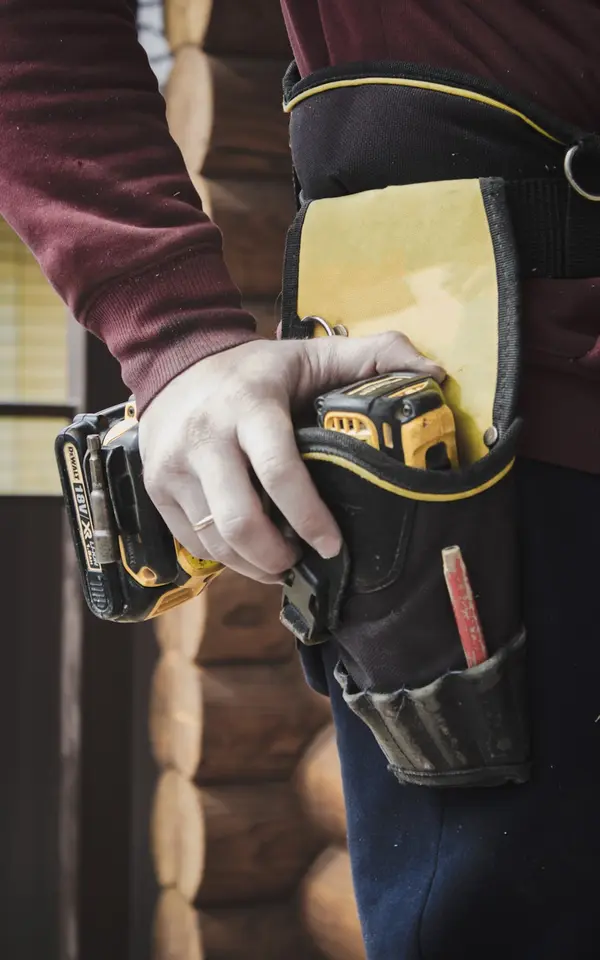 Handyman tool belt with drill and tools